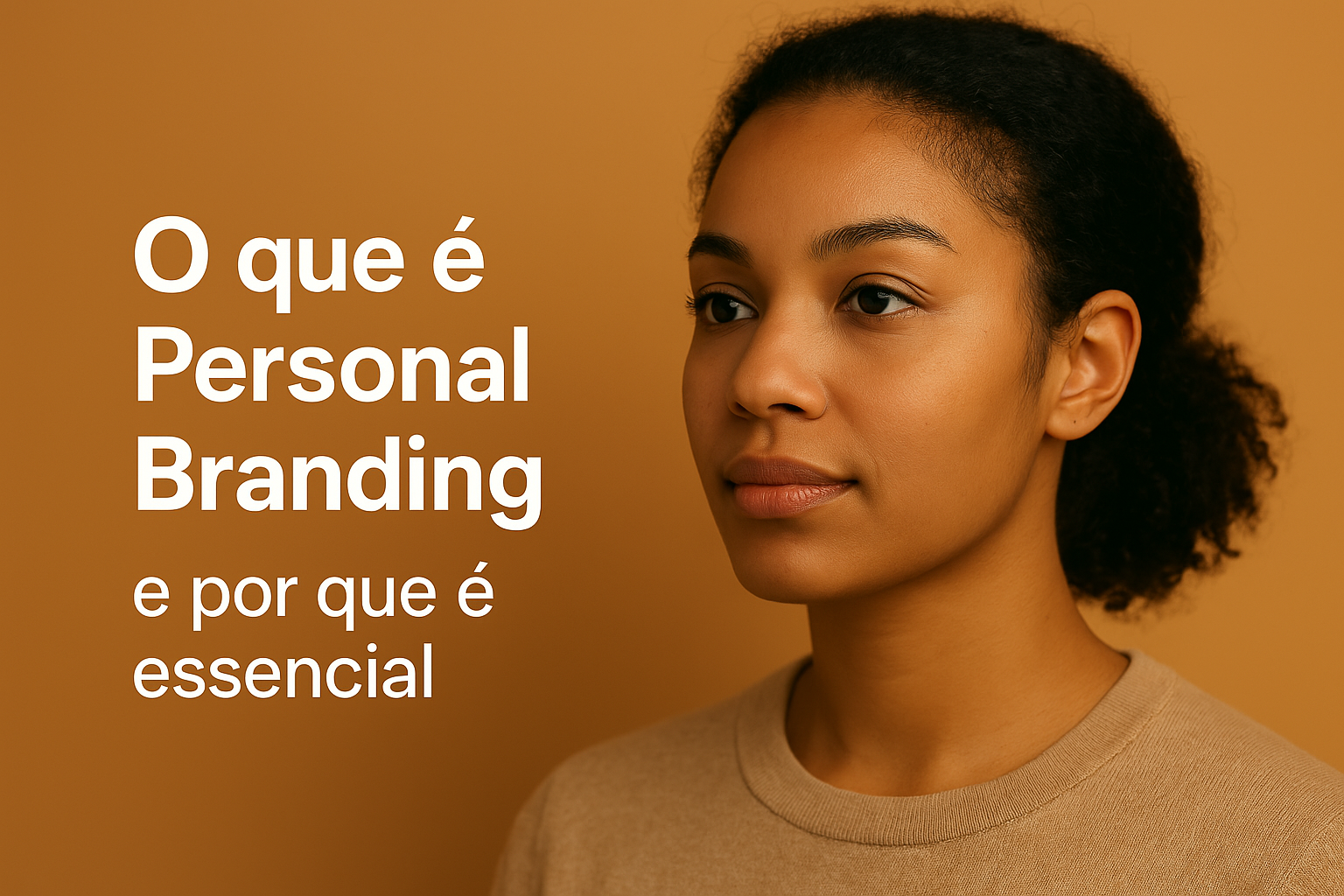 alt="Retrato realista de mulher representando o conceito de personal branding e reputação no mercado"