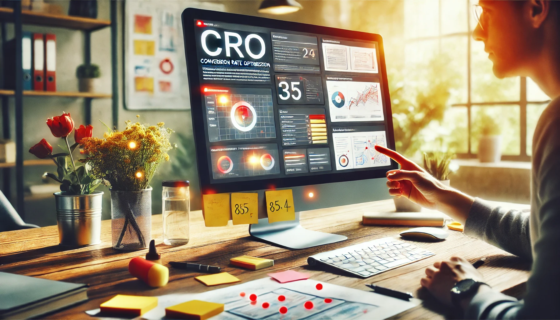 Profissional de marketing aplicando estratégias de CRO com foco na experiência do usuário